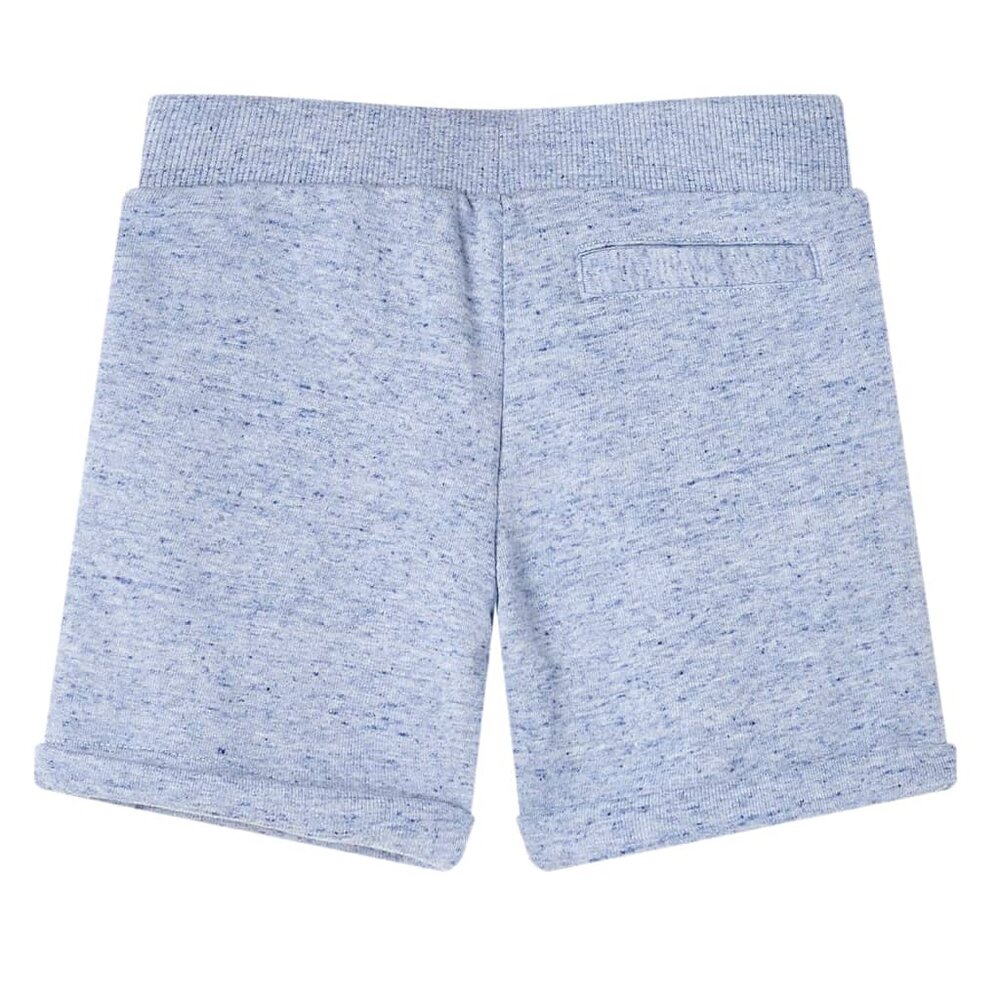 Kindershorts met trekkoord 116 gem&ecirc;leerd blauw