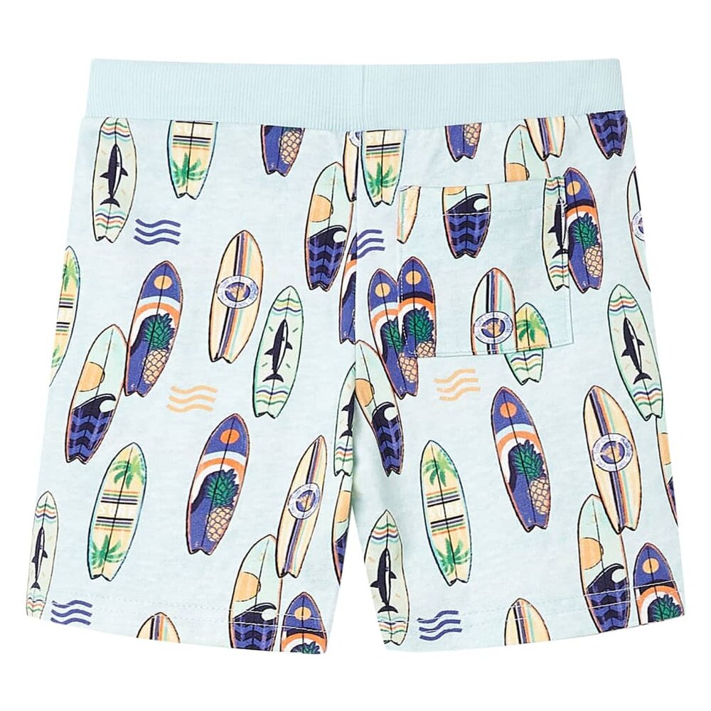 Kindershorts met trekkoord 140 gem&ecirc;leerd zachtblauw