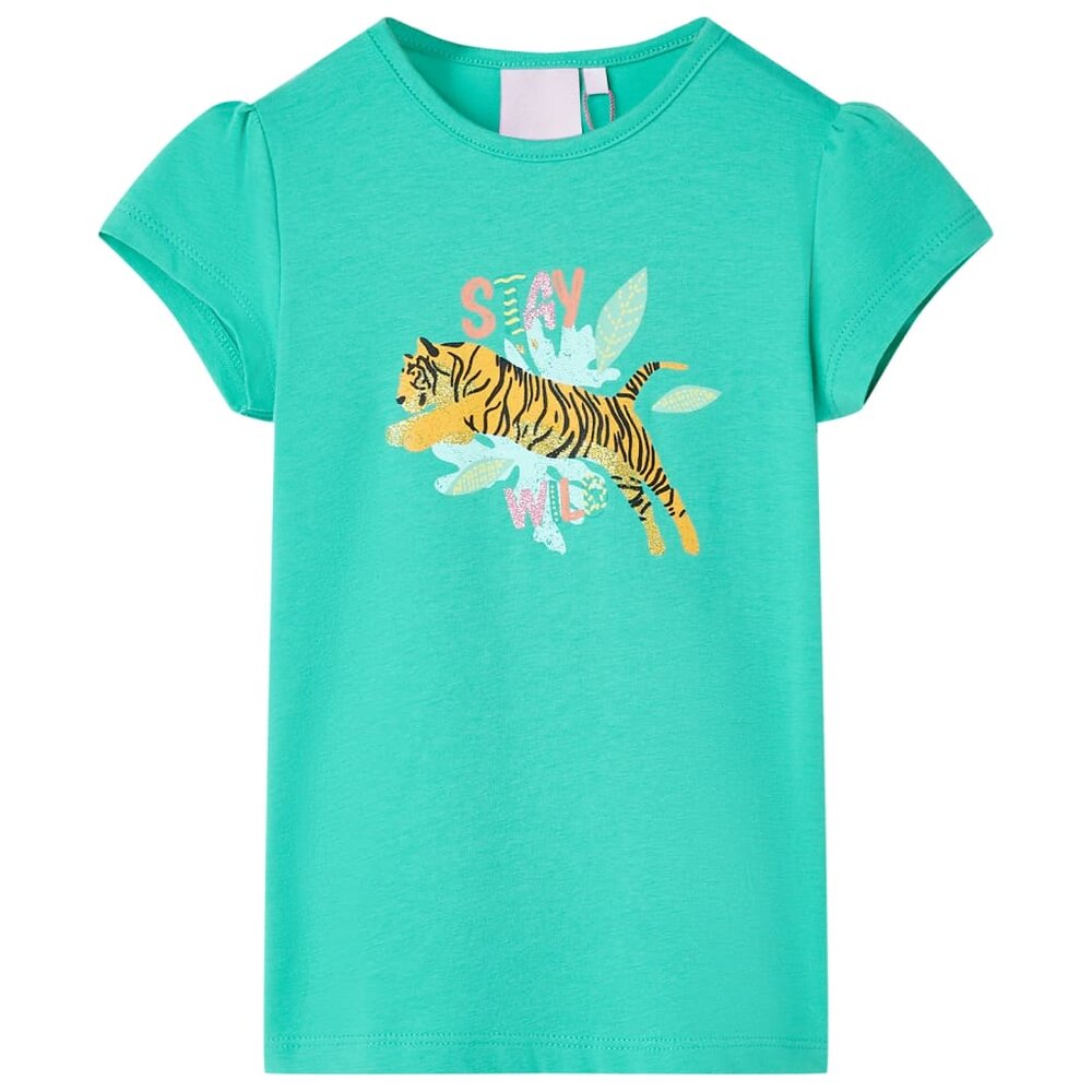 Kindershirt 128 mintkleurig