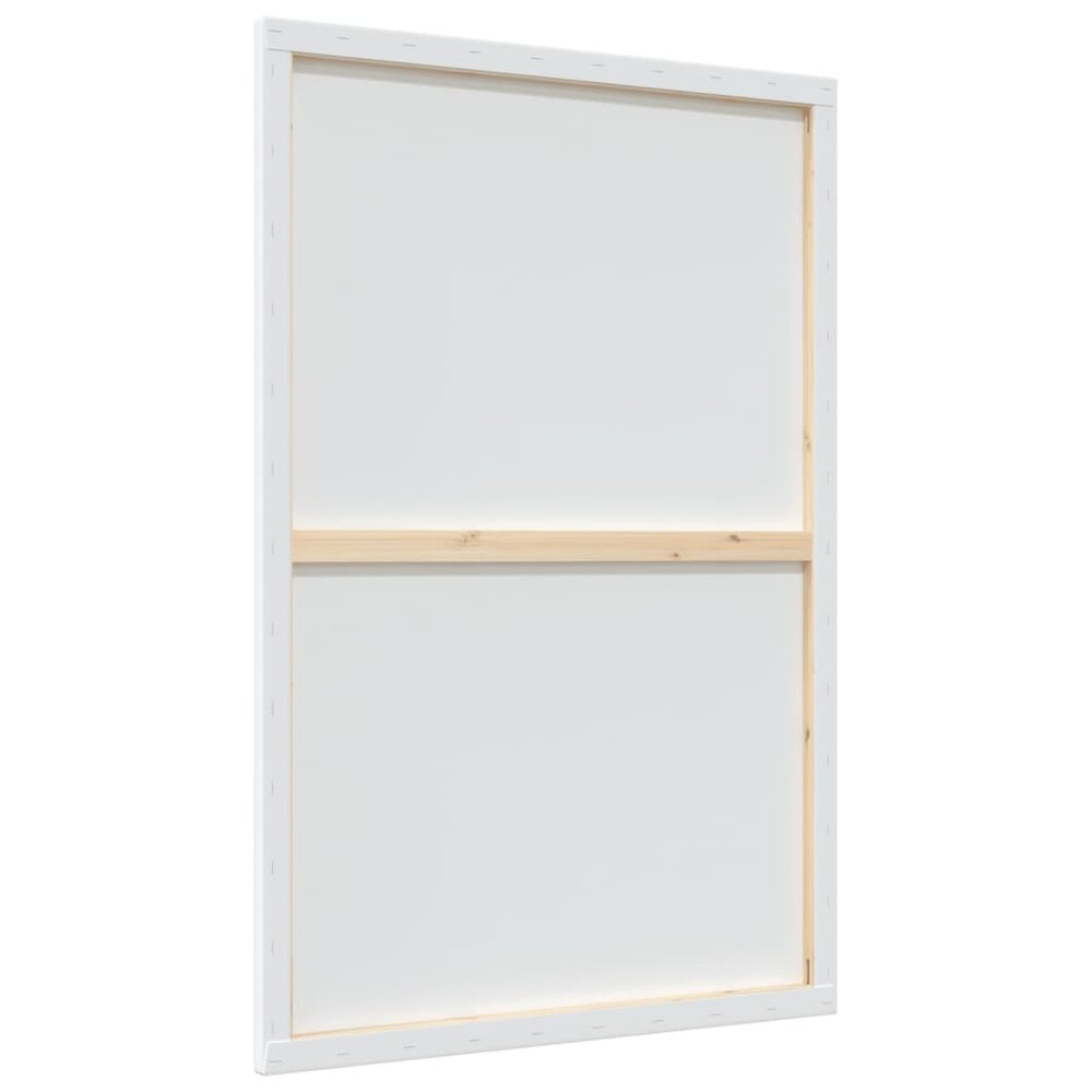 Canvasdoeken 12 st stof en massief grenenhout wit