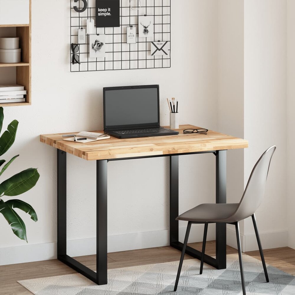 Bureaublad 100x80x4 cm onbehandeld massief acaciahout