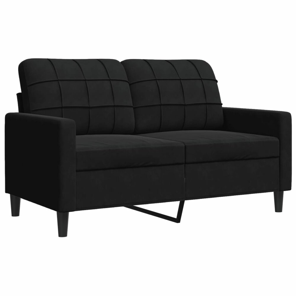 4-delige Loungeset met kussens fluweel zwart