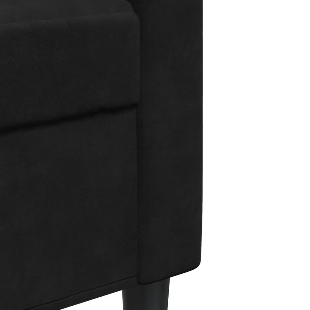 4-delige Loungeset met kussens fluweel zwart