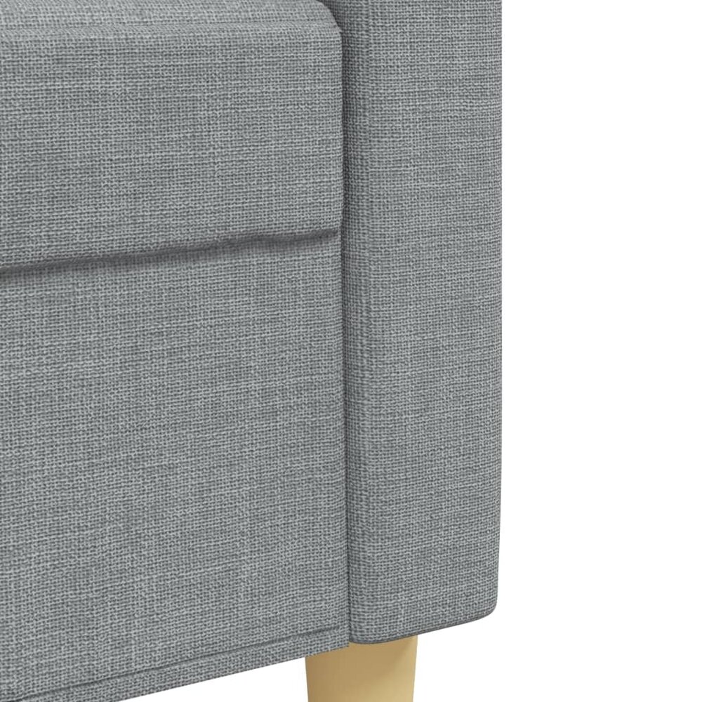 4-delige Loungeset met voetenbank en kussens stof lichtgrijs