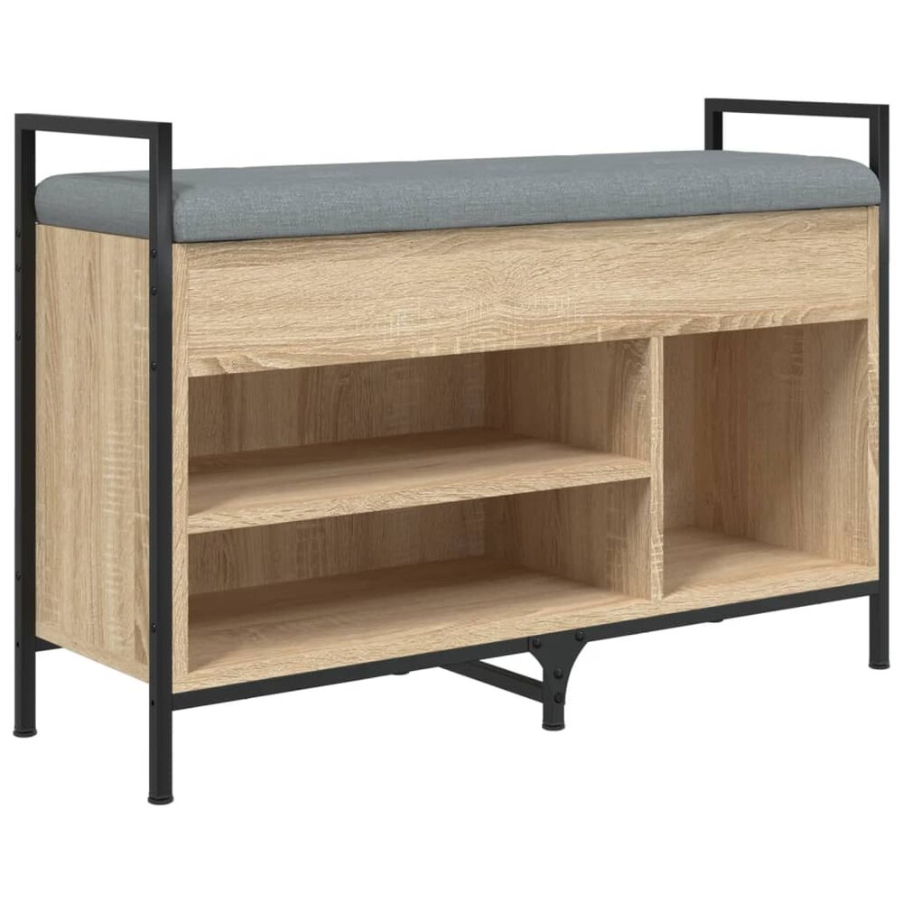 Schoenenbank 85,5x32x57,5 cm bewerkt hout sonoma eikenkleurig