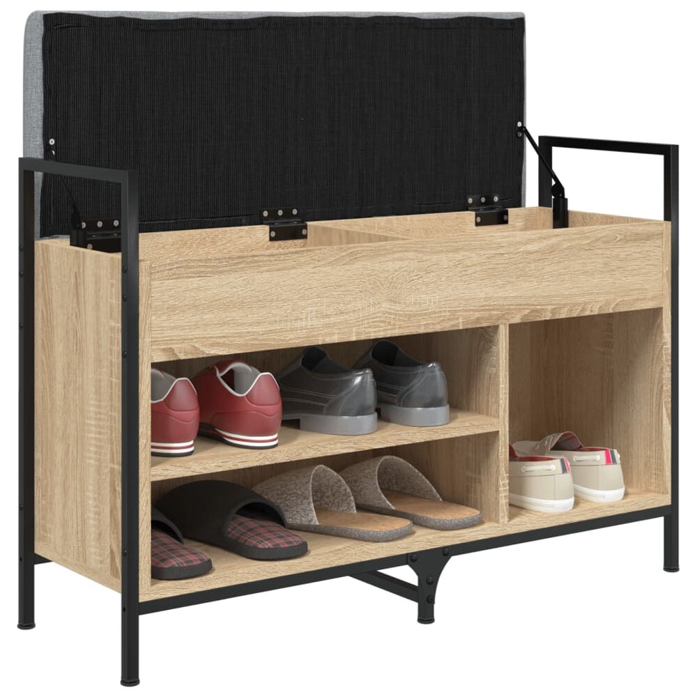 Schoenenbank 85,5x32x57,5 cm bewerkt hout sonoma eikenkleurig