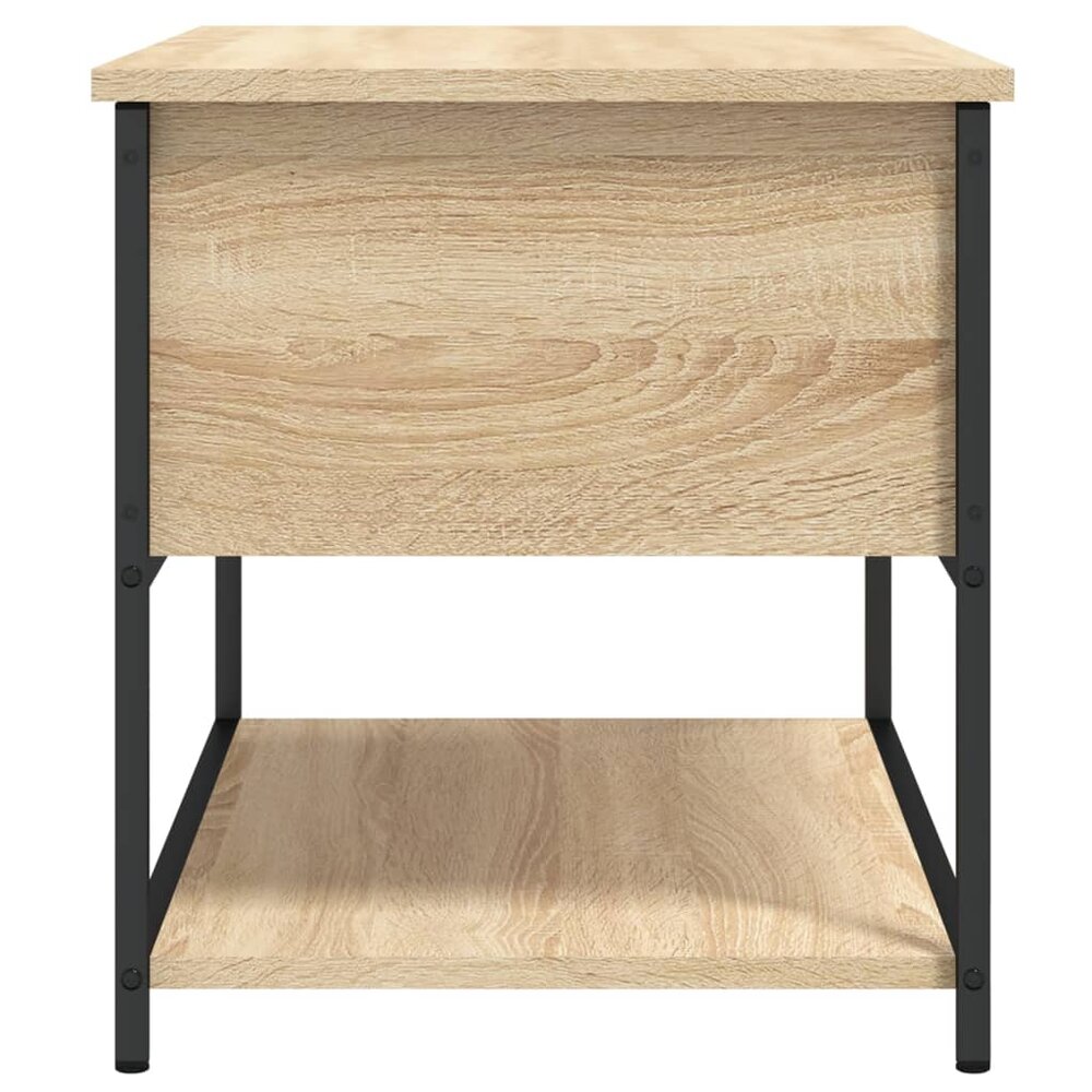 Opbergbankje 70x42,5x47 cm bewerkt hout sonoma eikenkleurig