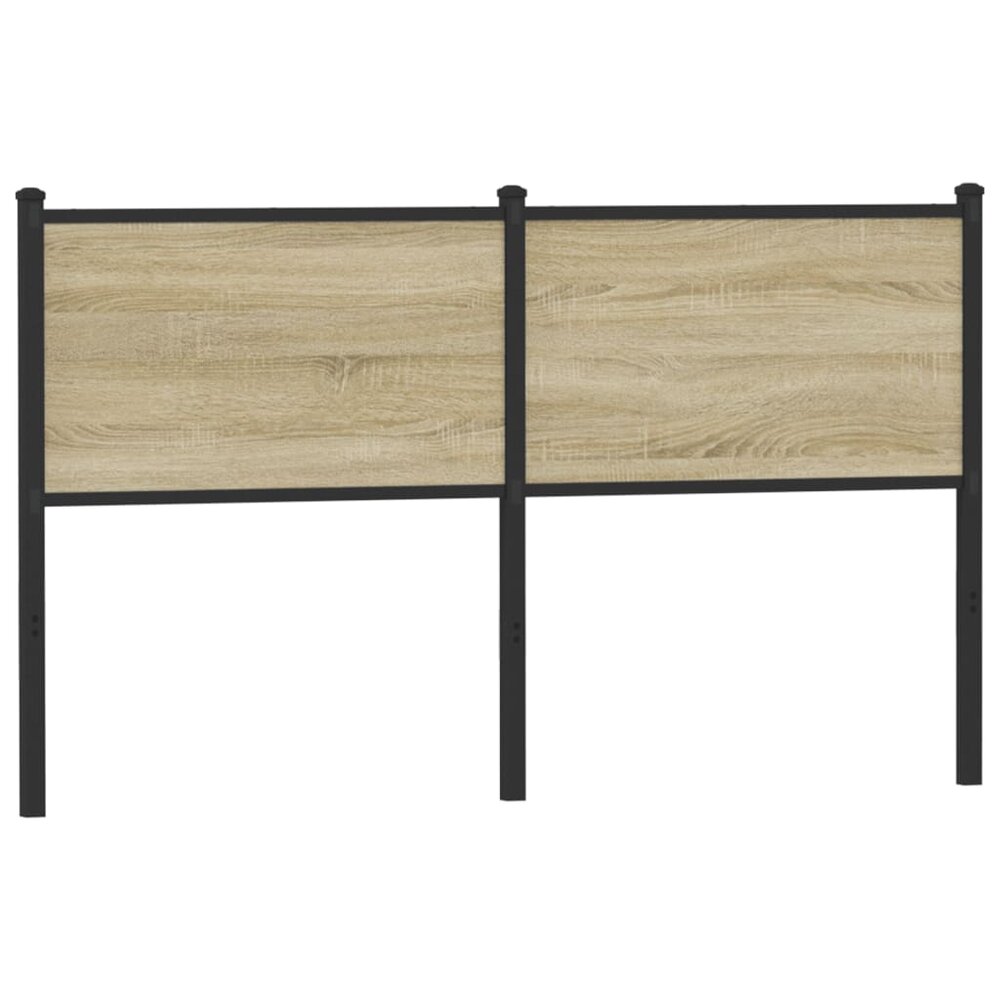 Hoofdbord 150 cm bewerkt hout en staal sonoma eikenkleurig