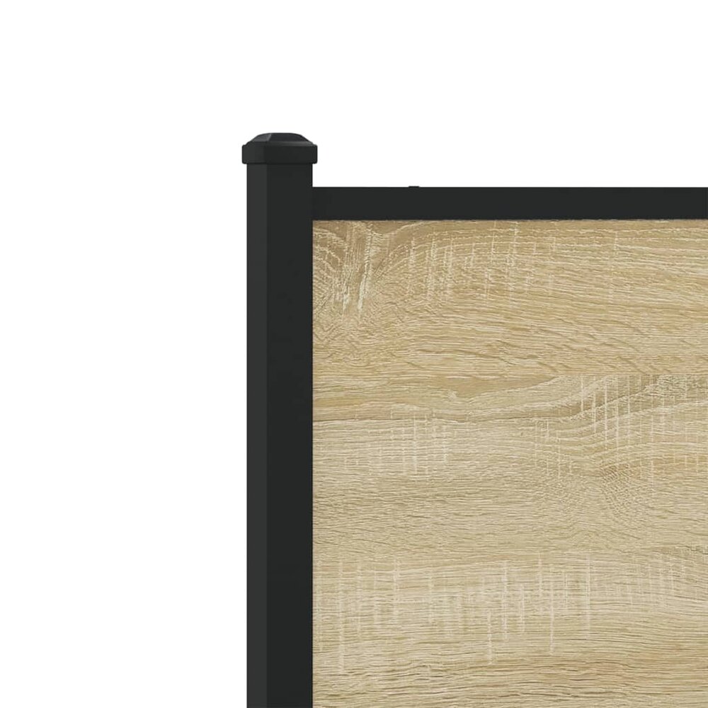 Hoofdbord 150 cm bewerkt hout en staal sonoma eikenkleurig