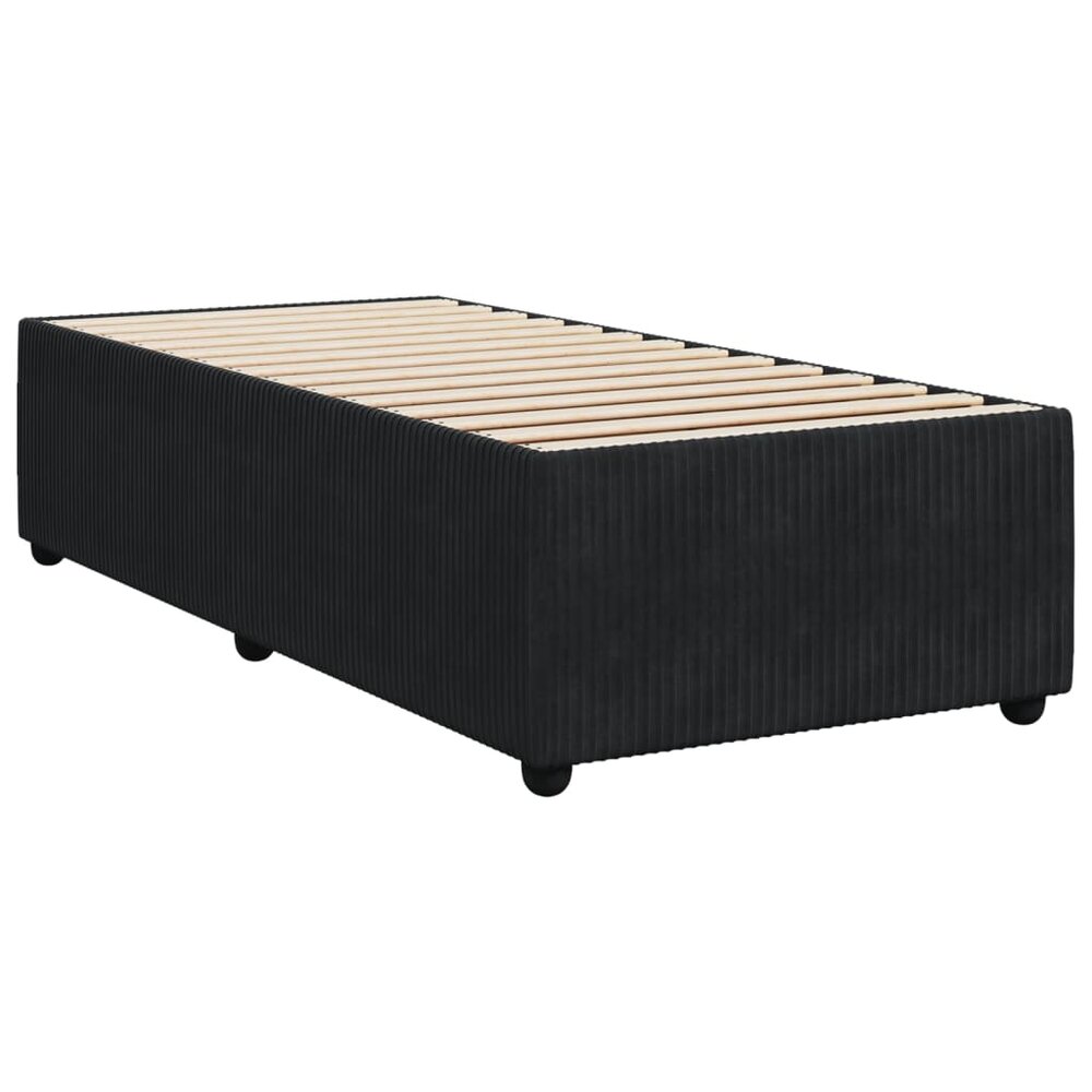 Boxspring met matras fluweel zwart 90x200 cm