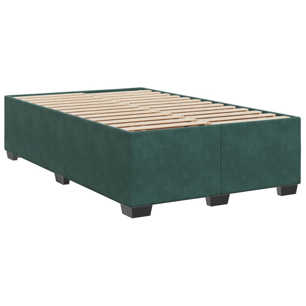 Boxspring met matras fluweel donkergroen 120x200 cm