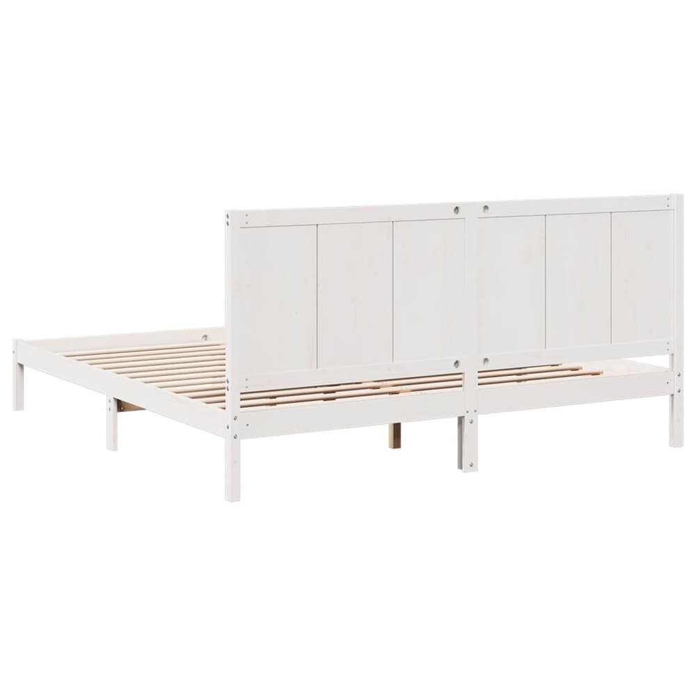Bedframe extra lang zonder matras massief hout wit 180x210 cm
