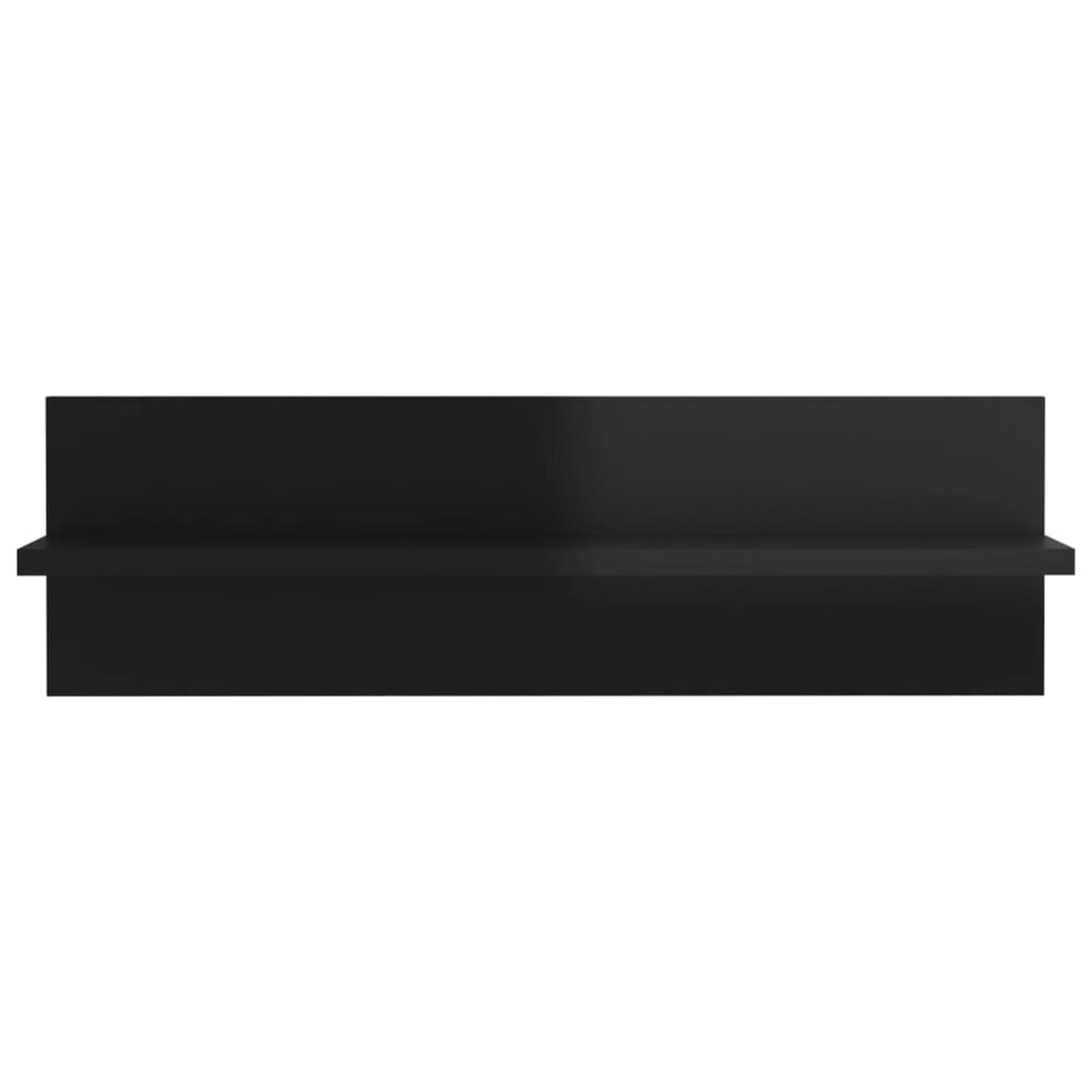Wandschappen 2 st 60x11,5x18 cm bewerkt hout hoogglans zwart
