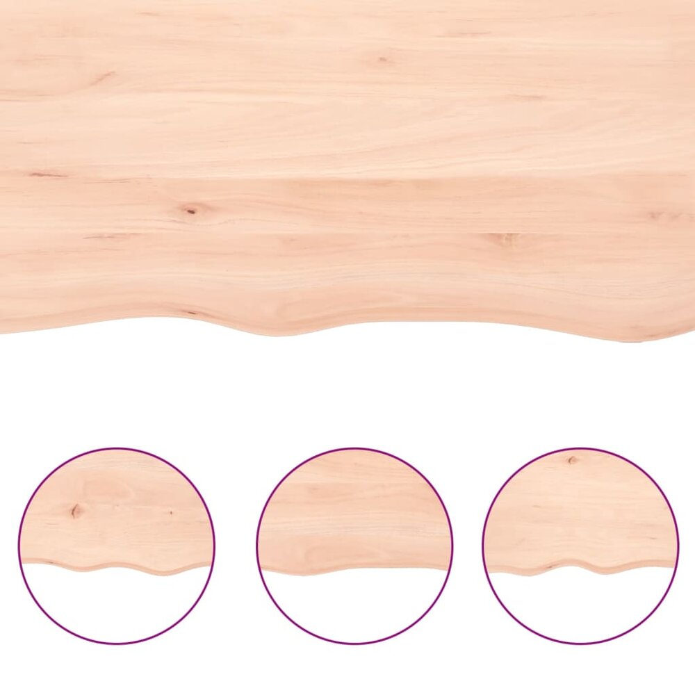 Wandschap 80x20x2 cm onbehandeld massief eikenhout