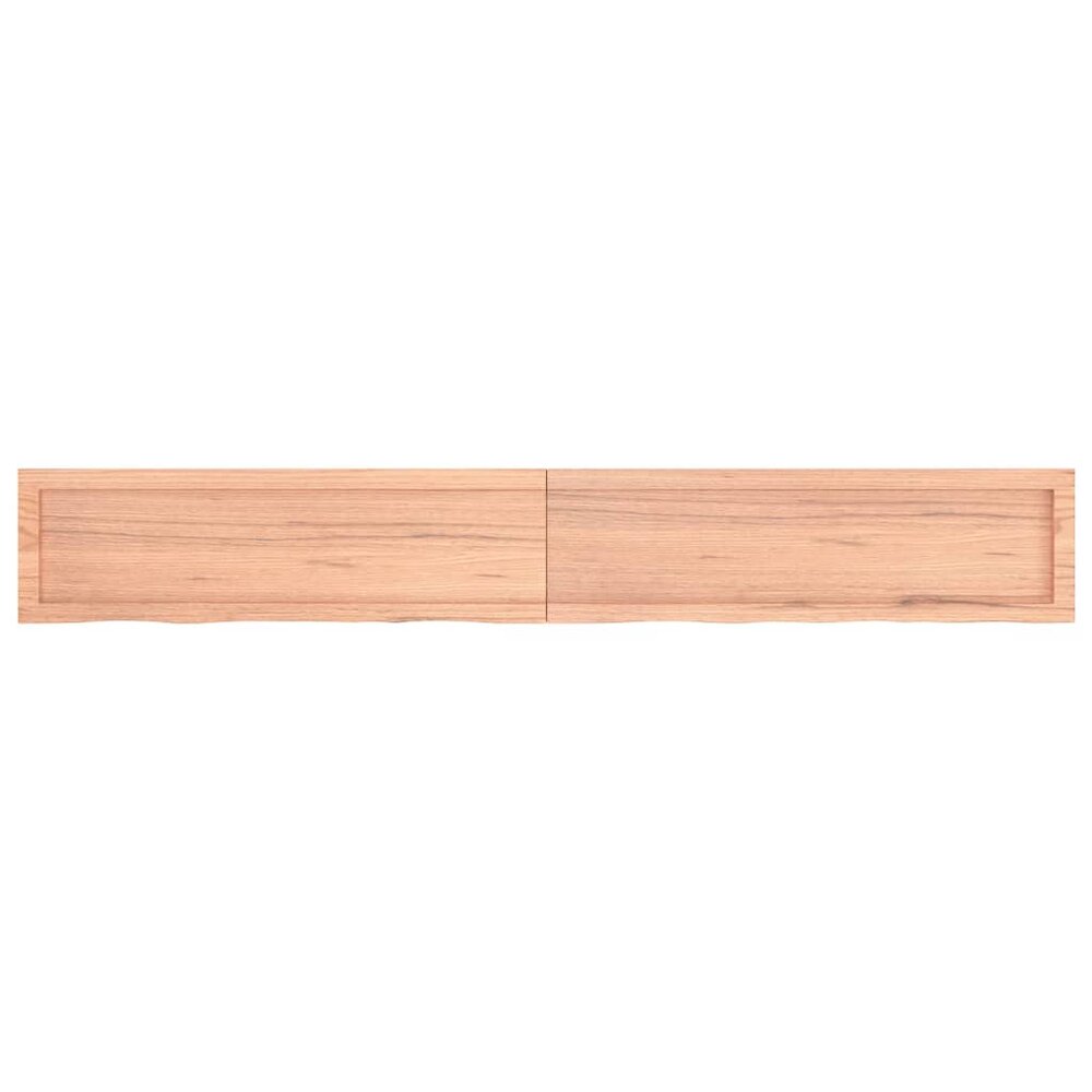 Wandschap 200x30x(2-4)cm behandeld massief eikenhout lichtbruin