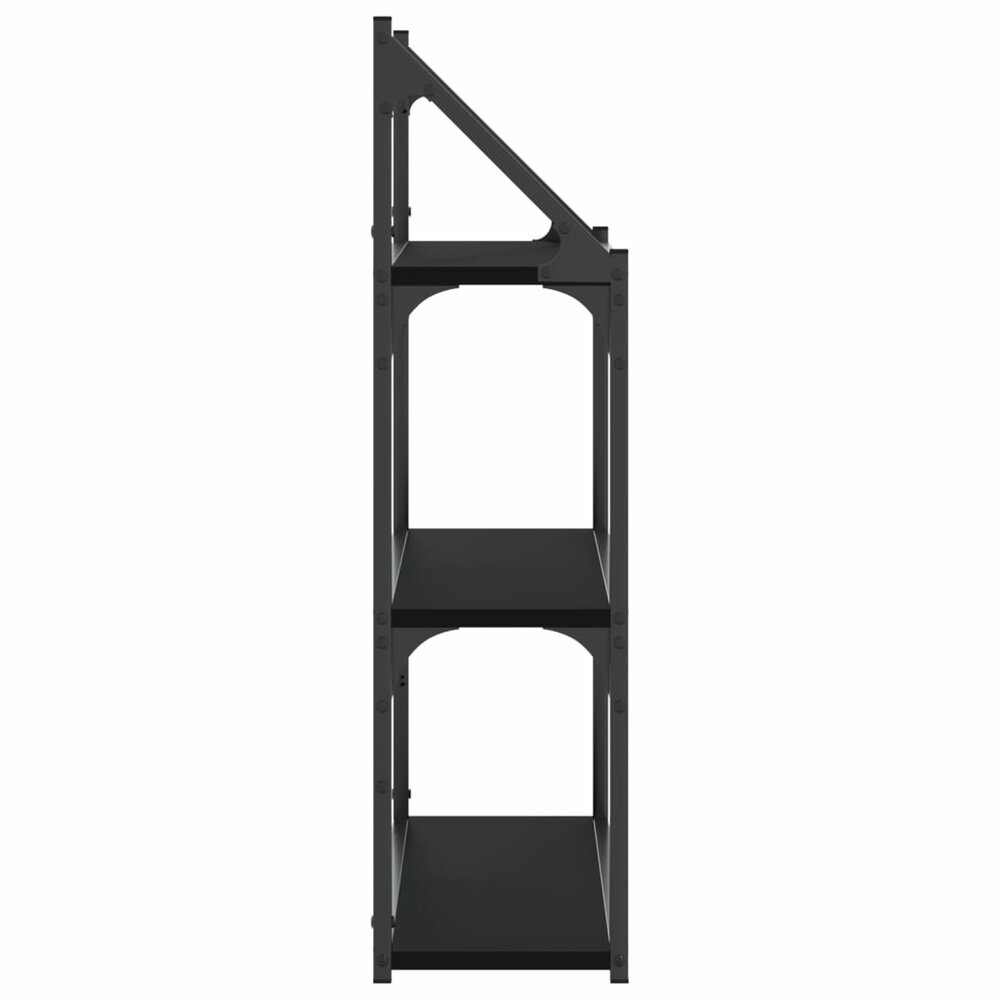 Wandrek 3-laags 60x21x78,5 cm bewerkt hout zwart