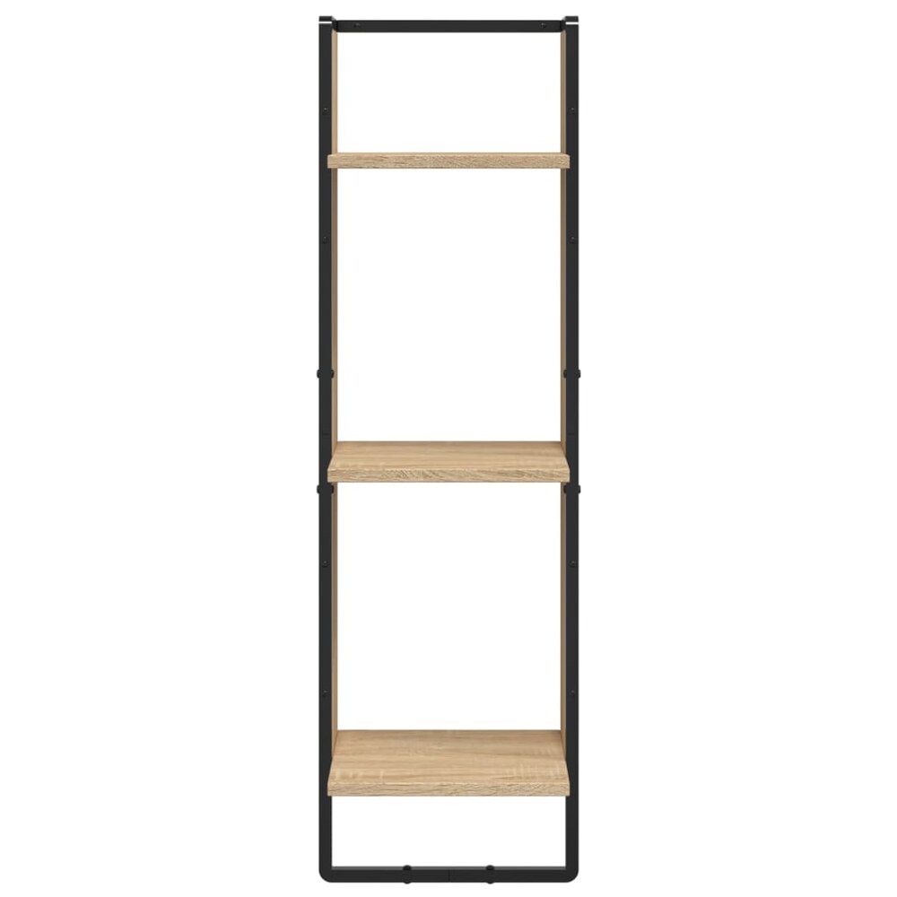 Wandrek 3-laags 30x25x100 cm bewerkt hout sonoma eikenkleurig