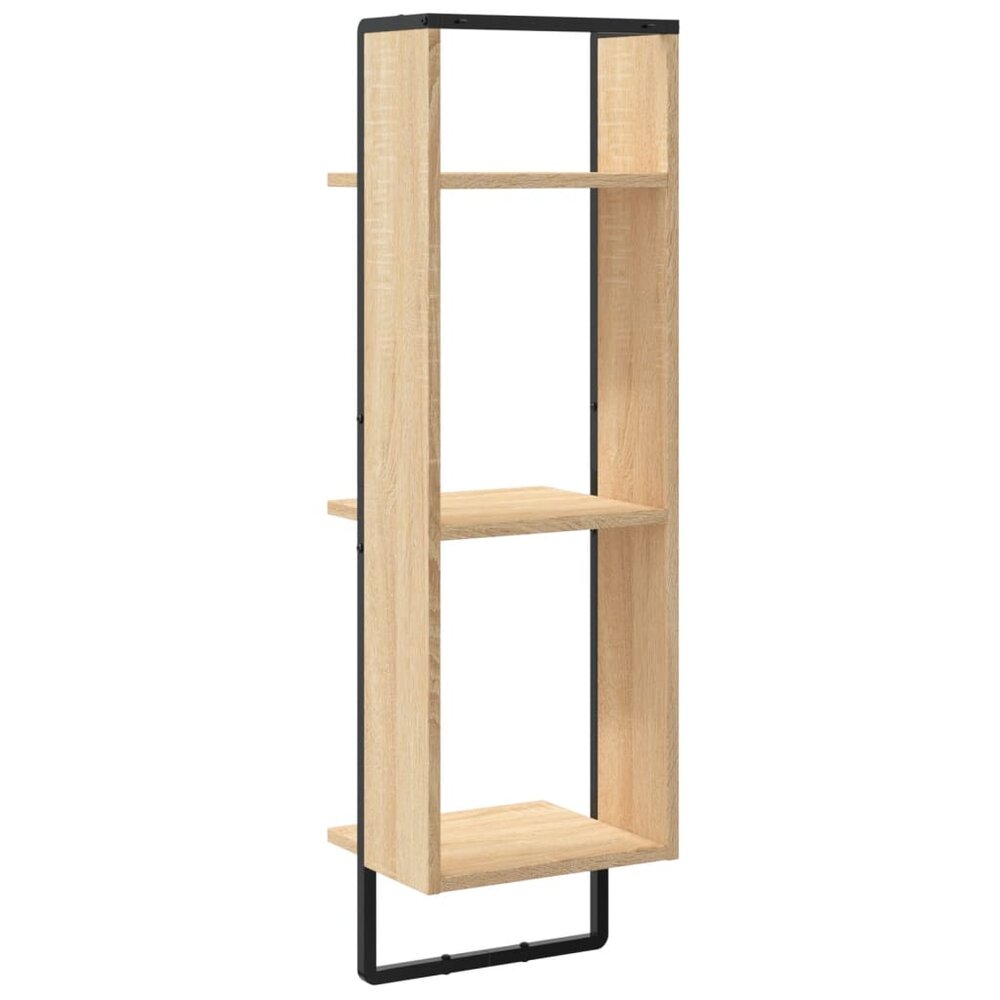 Wandrek 3-laags 30x25x100 cm bewerkt hout sonoma eikenkleurig