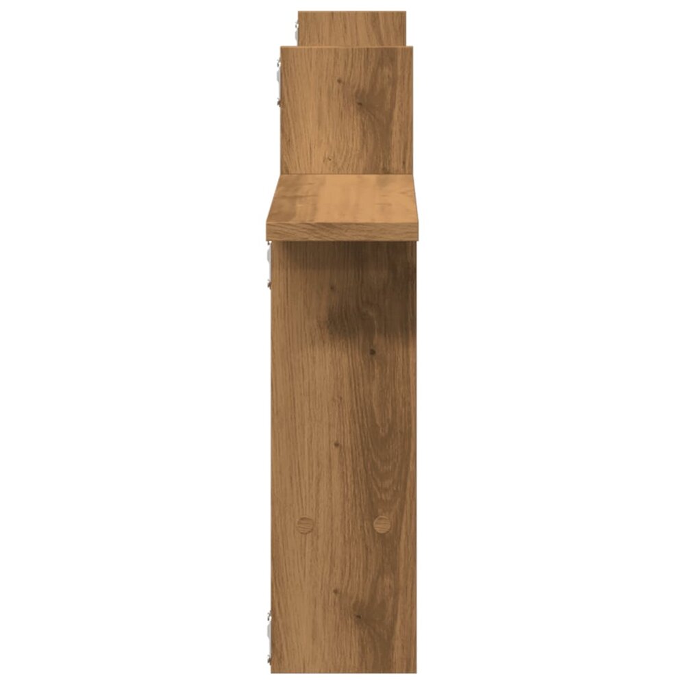 Wandschappen 2 st 50x12x50 cm bewerkt hout artisanaal eiken