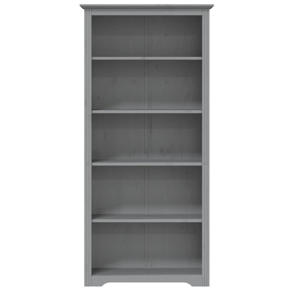 Boekenkast 5-laags BODO 82x40x173 cm massief grenenhout grijs