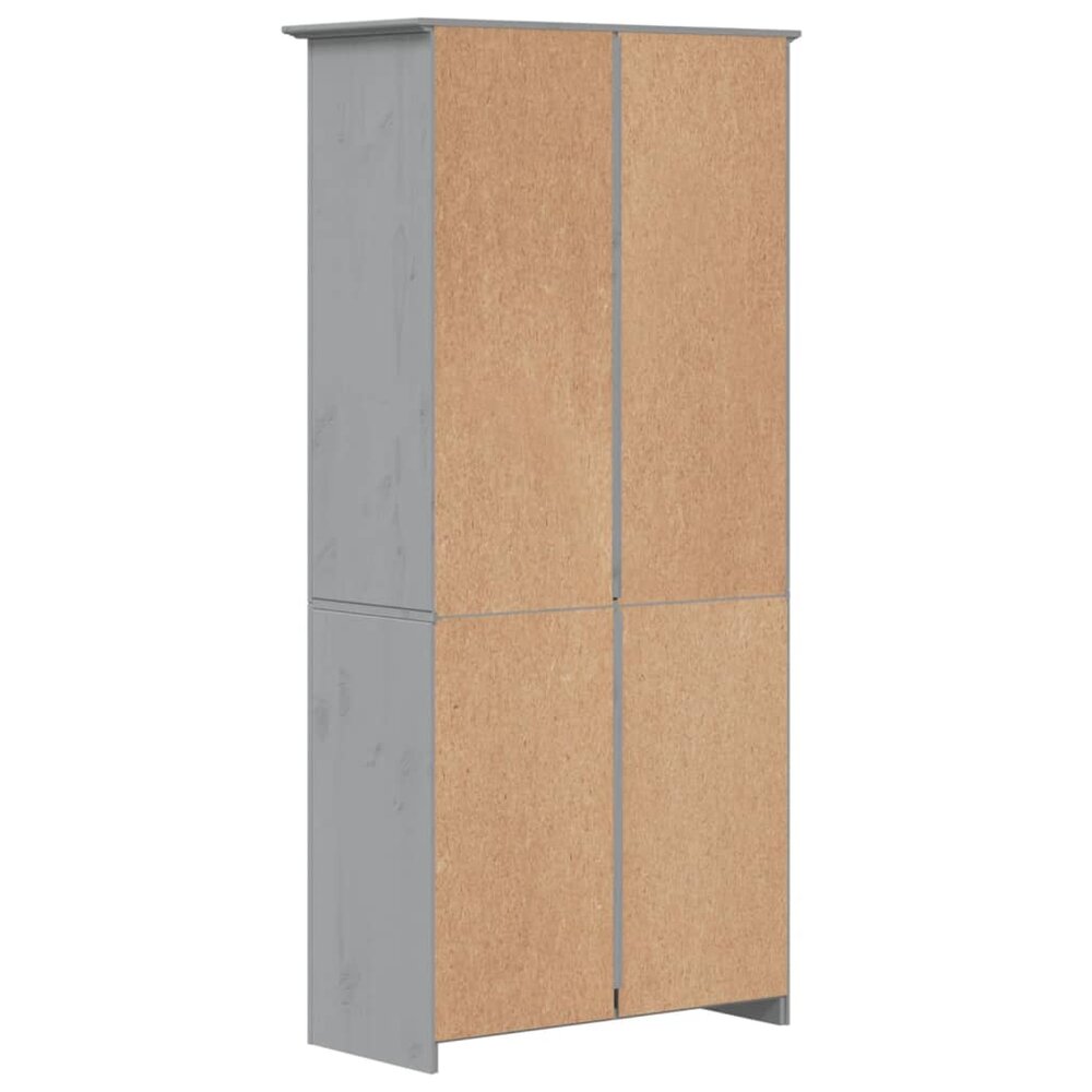 Boekenkast 5-laags BODO 82x40x173 cm massief grenenhout grijs