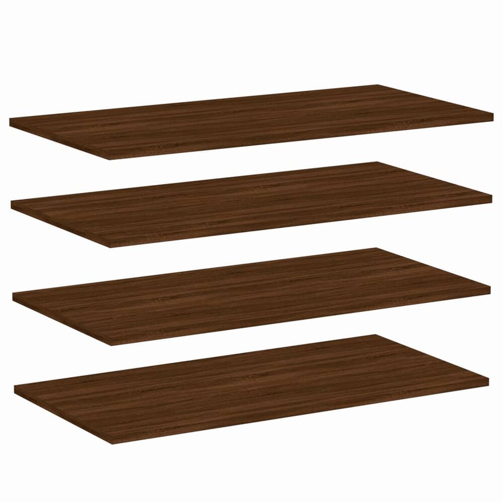 Wandschappen 4 st 80x40x1,5 cm bewerkt hout bruin eikenkleur