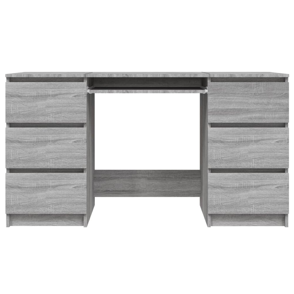 Bureau 140x50x77 cm bewerkt hout grijs sonoma eikenkleurig