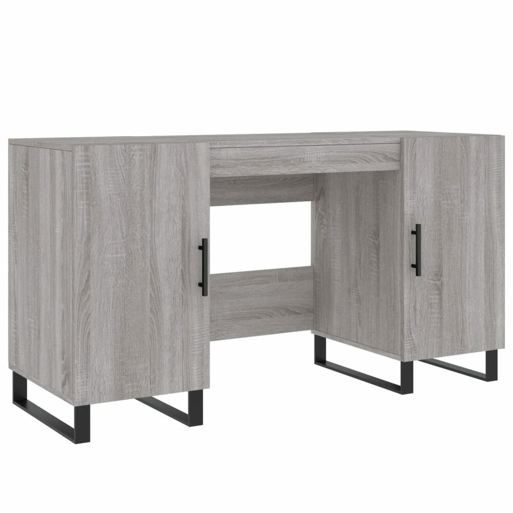 Bureau 140x50x75 cm bewerkt hout grijs sonoma eikenkleurig