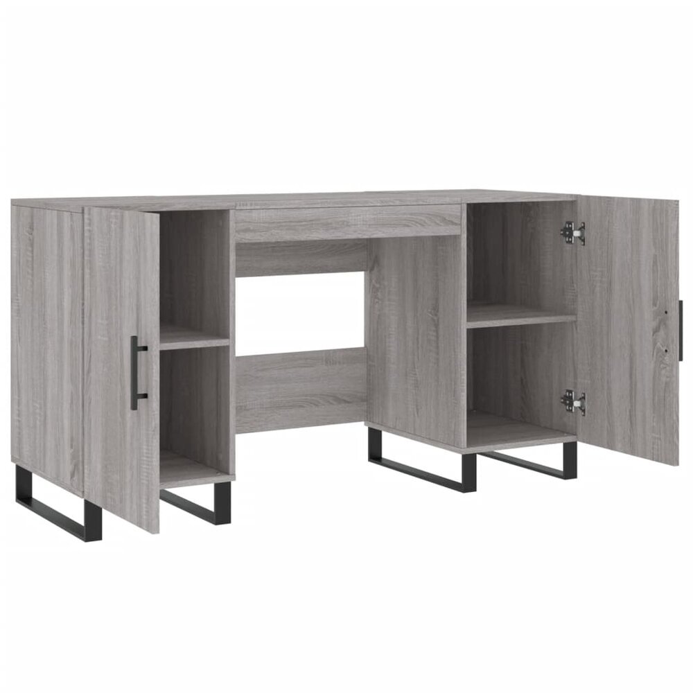 Bureau 140x50x75 cm bewerkt hout grijs sonoma eikenkleurig