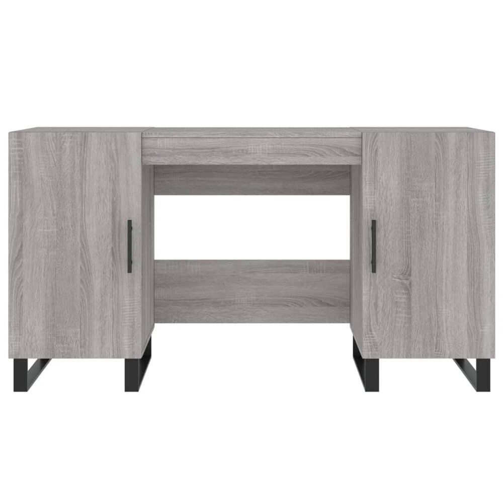 Bureau 140x50x75 cm bewerkt hout grijs sonoma eikenkleurig