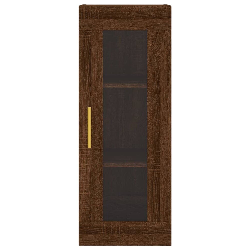 Hoge kast 34,5x34x180 cm bewerkt hout bruin eikenkleur