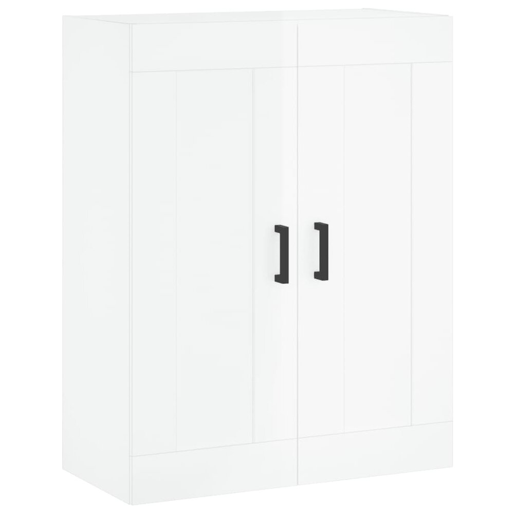 Hoge kast 69,5x34x180 cm bewerkt hout hoogglans wit