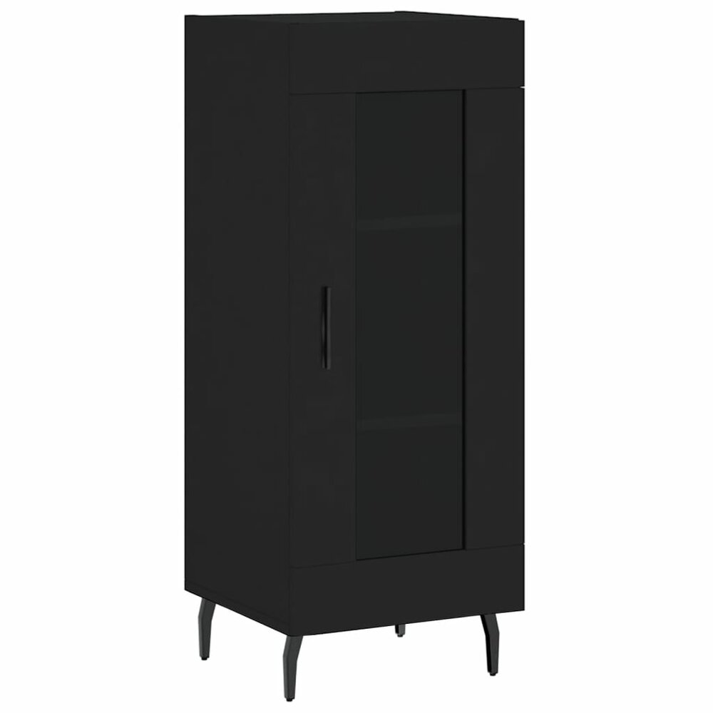 Hoge kast 34,5x34x180 cm bewerkt hout zwart