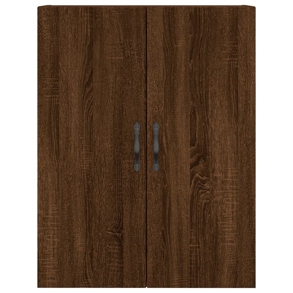 Hoge kast 69,5x34x180 cm bewerkt hout bruin eikenkleur