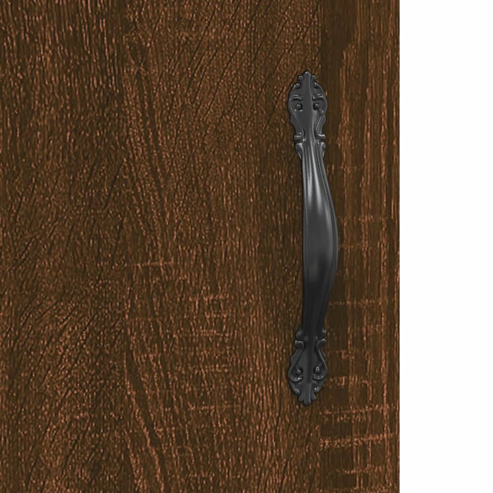 Hoge kast 69,5x34x180 cm bewerkt hout bruin eikenkleur