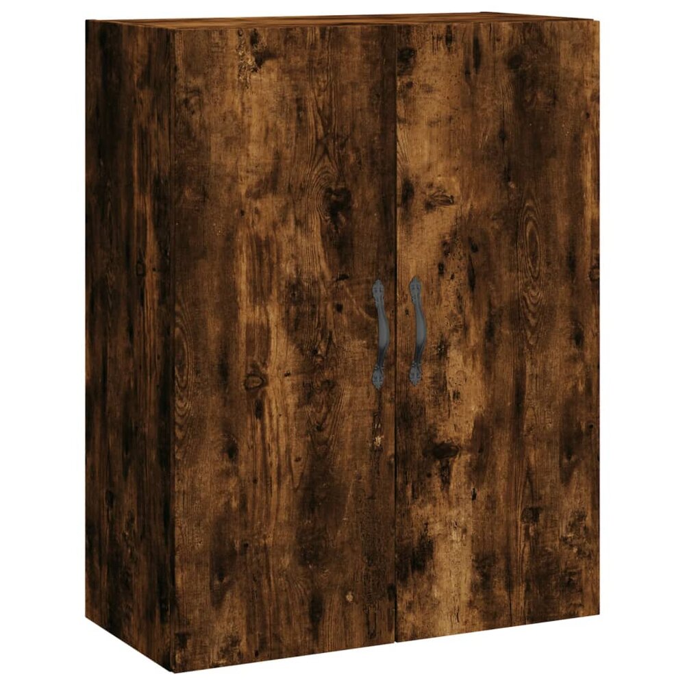 Hoge kast 69,5x34x180 cm bewerkt hout gerookt eikenkleurig