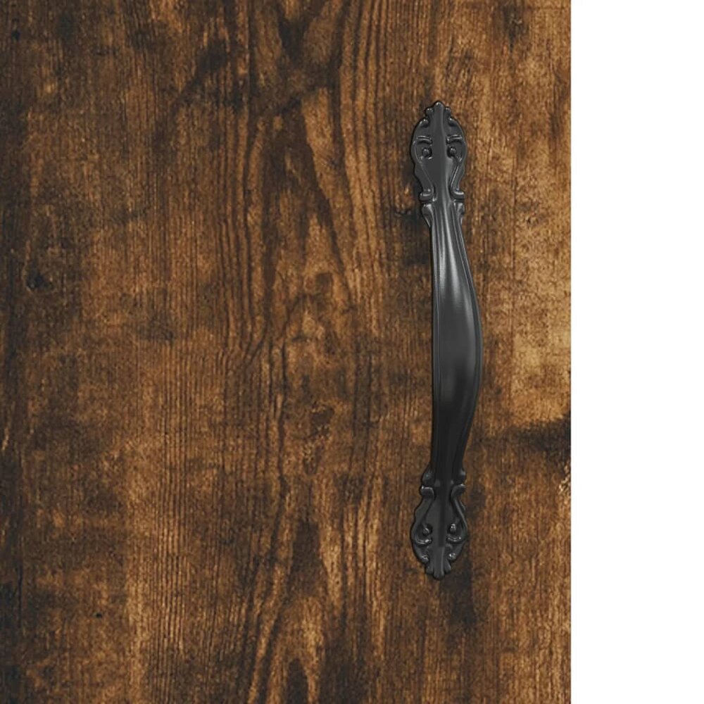 Hoge kast 69,5x34x180 cm bewerkt hout gerookt eikenkleurig