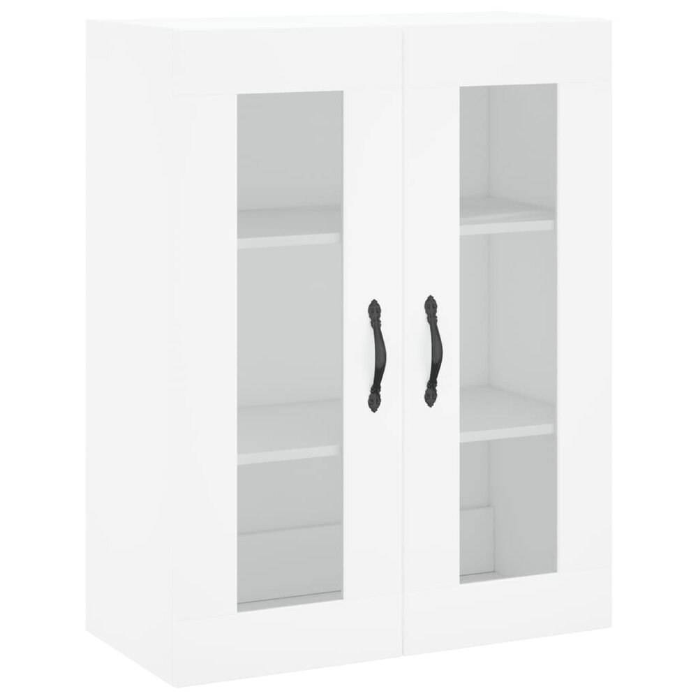 Wandkast 69,5x34x90 cm bewerkt hout hoogglans wit