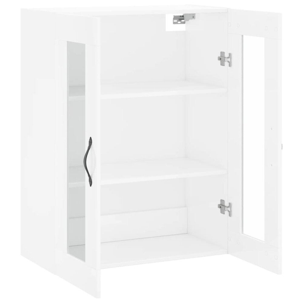 Wandkast 69,5x34x90 cm bewerkt hout hoogglans wit