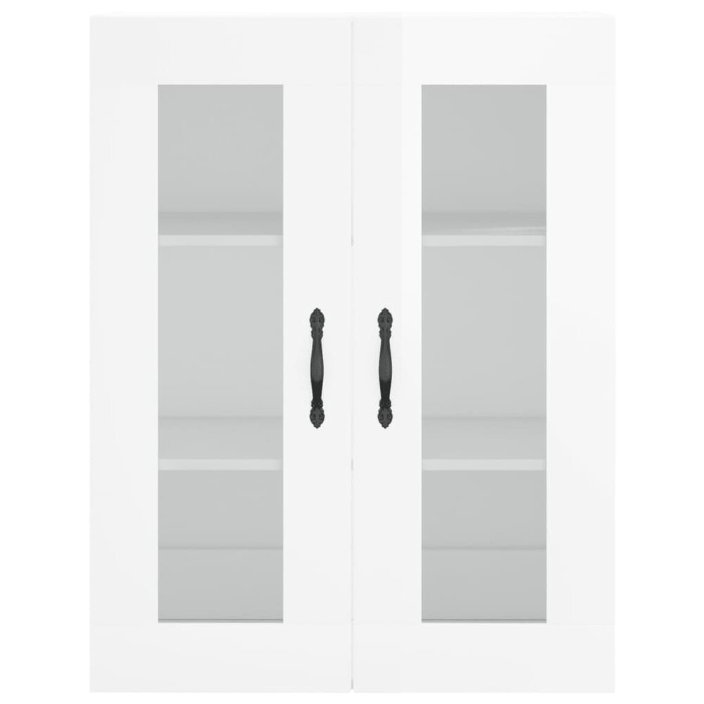 Wandkast 69,5x34x90 cm bewerkt hout hoogglans wit