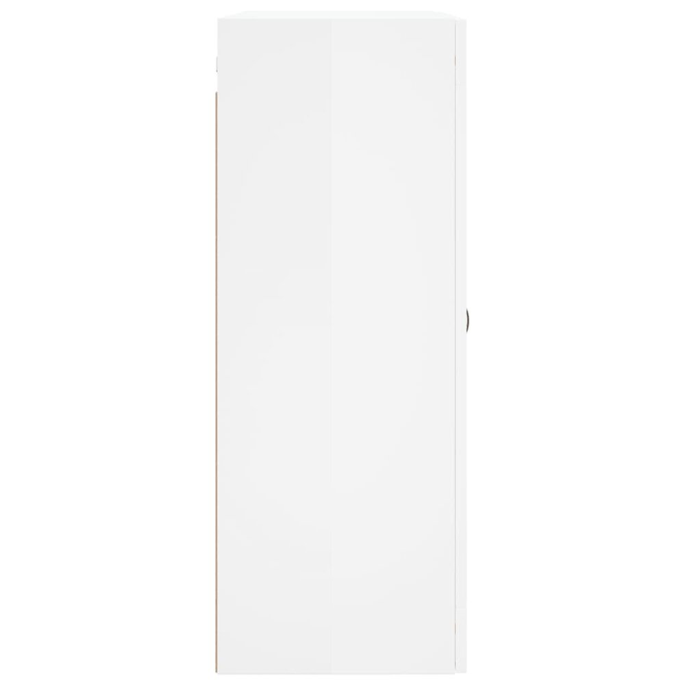 Wandkast 69,5x34x90 cm bewerkt hout hoogglans wit