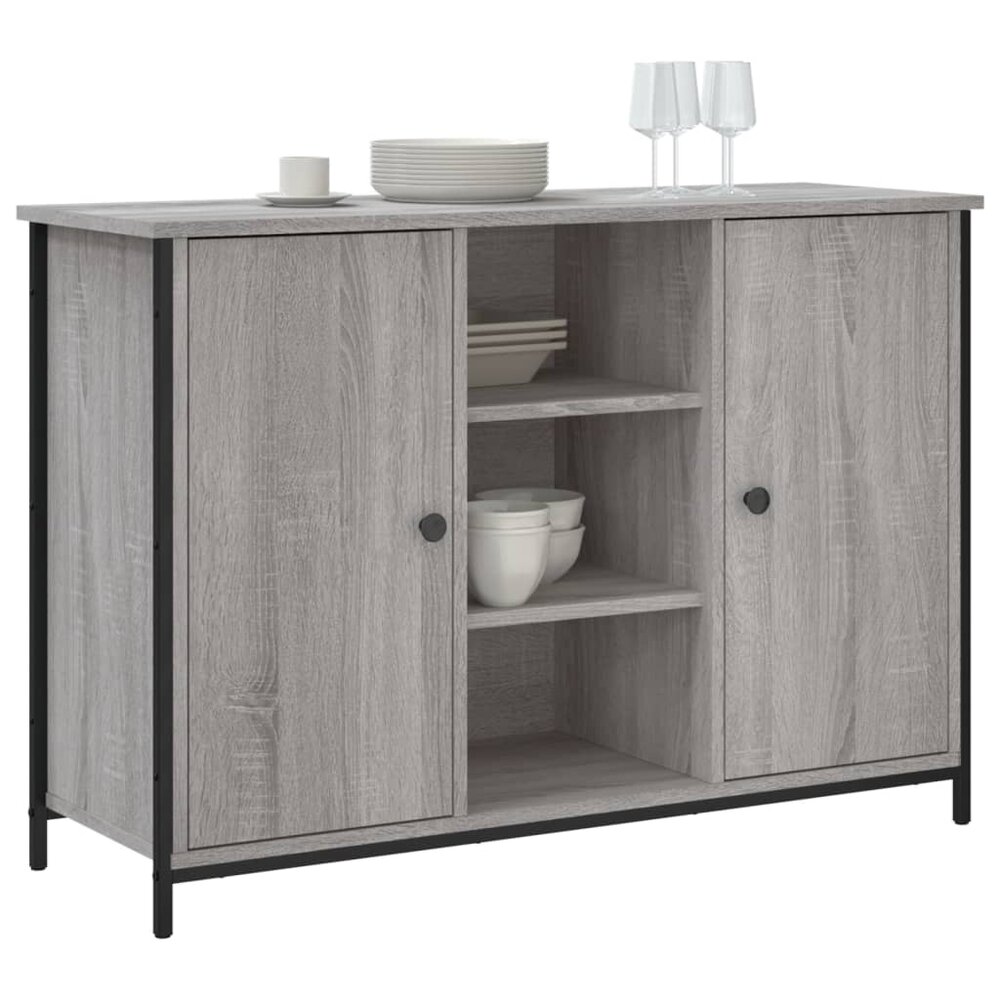 Dressoir 100x35x70 cm bewerkt hout grijs sonoma