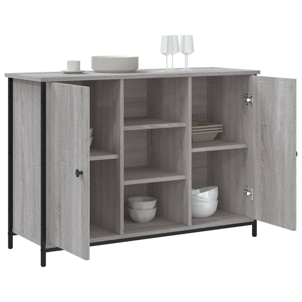 Dressoir 100x35x70 cm bewerkt hout grijs sonoma