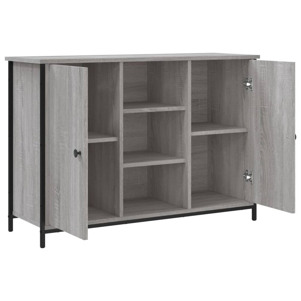 Dressoir 100x35x70 cm bewerkt hout grijs sonoma
