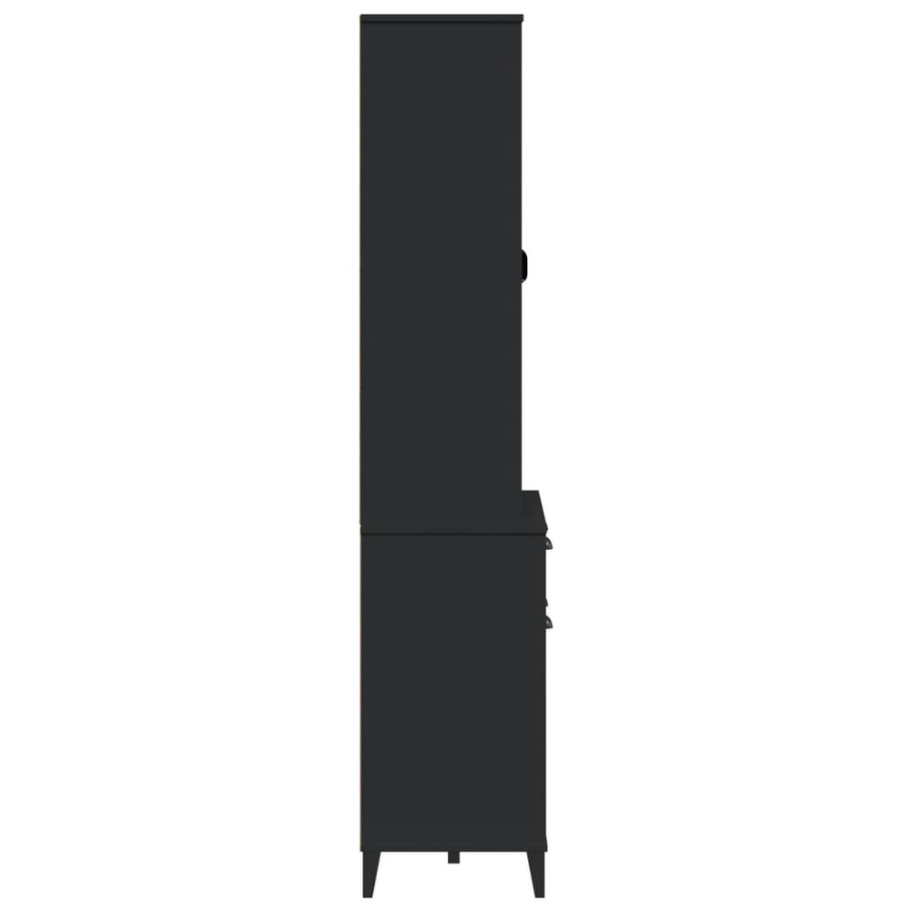 Hoge kast VIKEN 80x40x190 cm massief grenenhout zwart