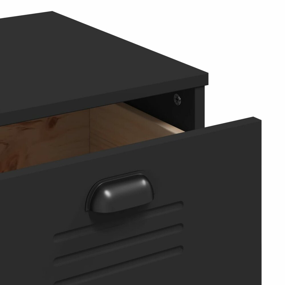 Hoge kast VIKEN 80x40x190 cm massief grenenhout zwart