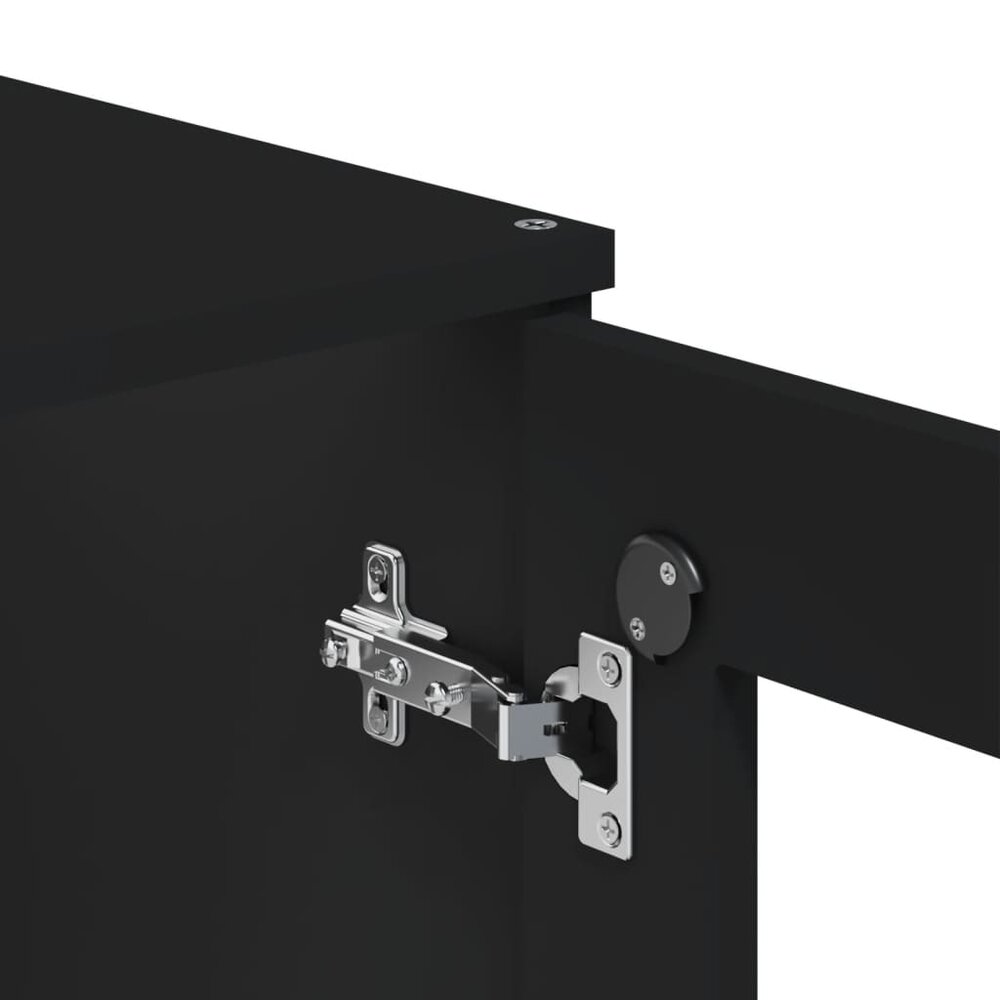Hoge kast VIKEN 80x40x190 cm massief grenenhout zwart