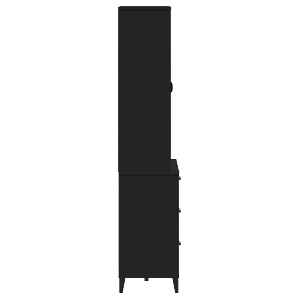 Hoge kast VIKEN 80x40x190 cm massief grenenhout zwart