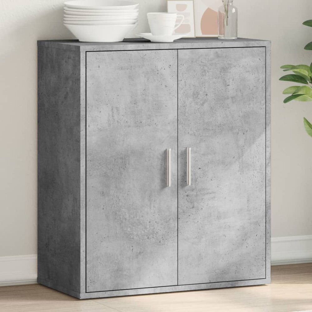 Dressoir 79x38x80 cm bewerkt hout betongrijs
