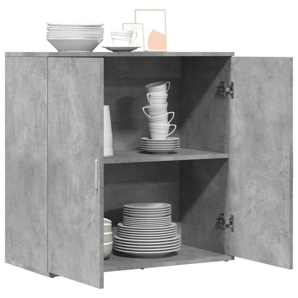 Dressoir 79x38x80 cm bewerkt hout betongrijs